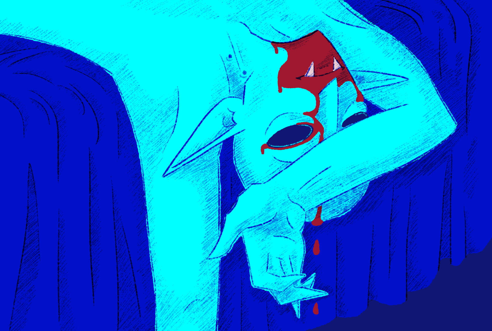 vampire postcard illustration
